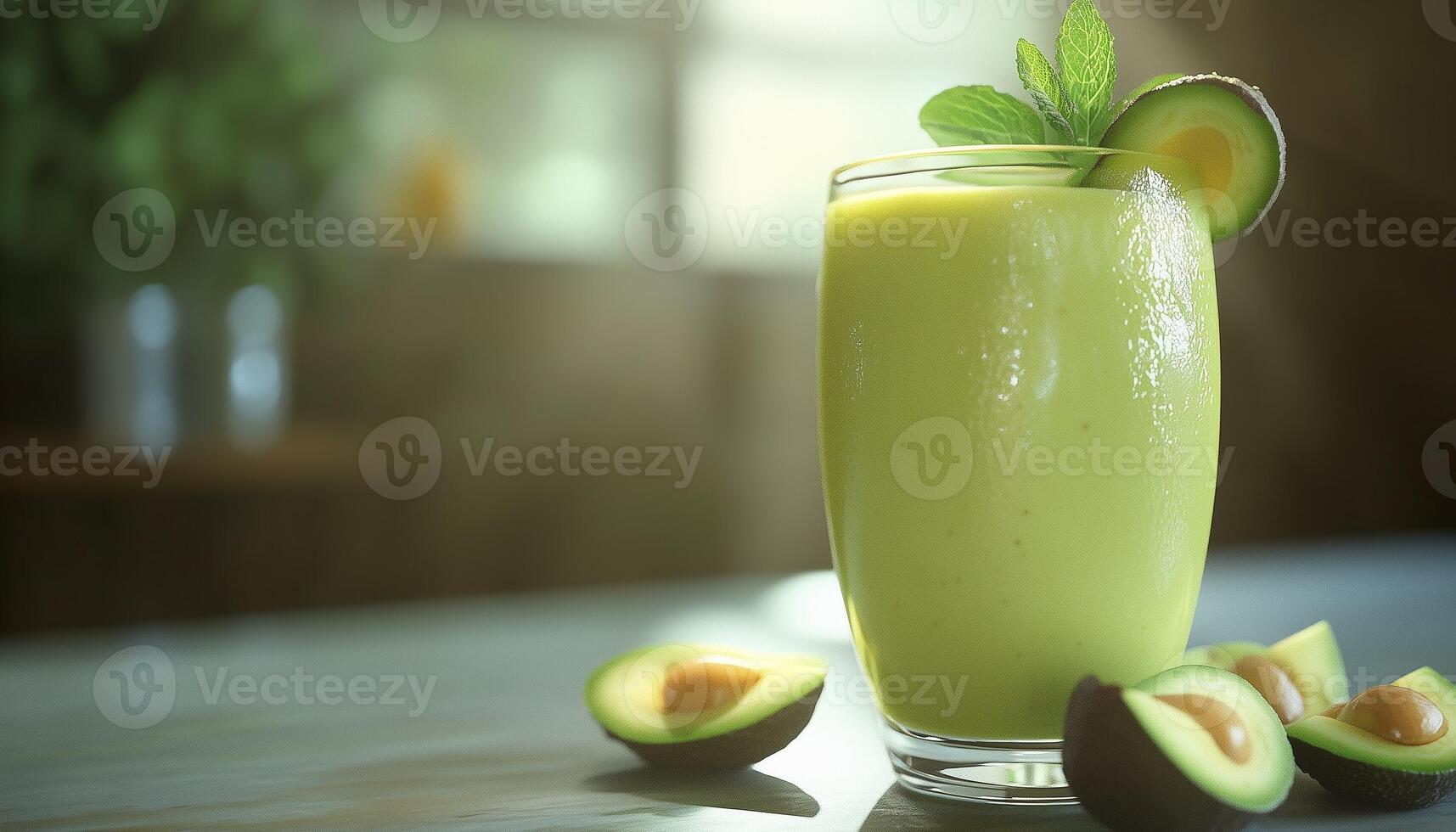Avocado smoothie fruit fresh on glass drink real food healthy lifestyle photo