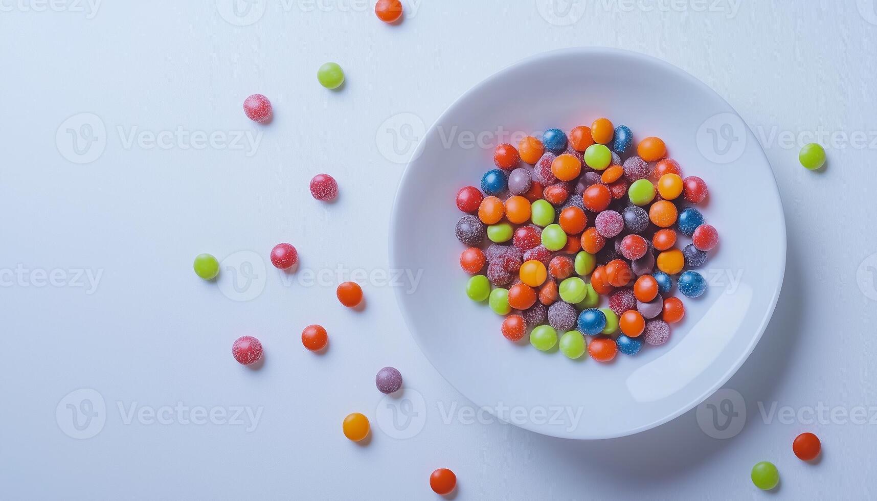 Sweet candy ball colorful chocolate snack dessert for kids photo