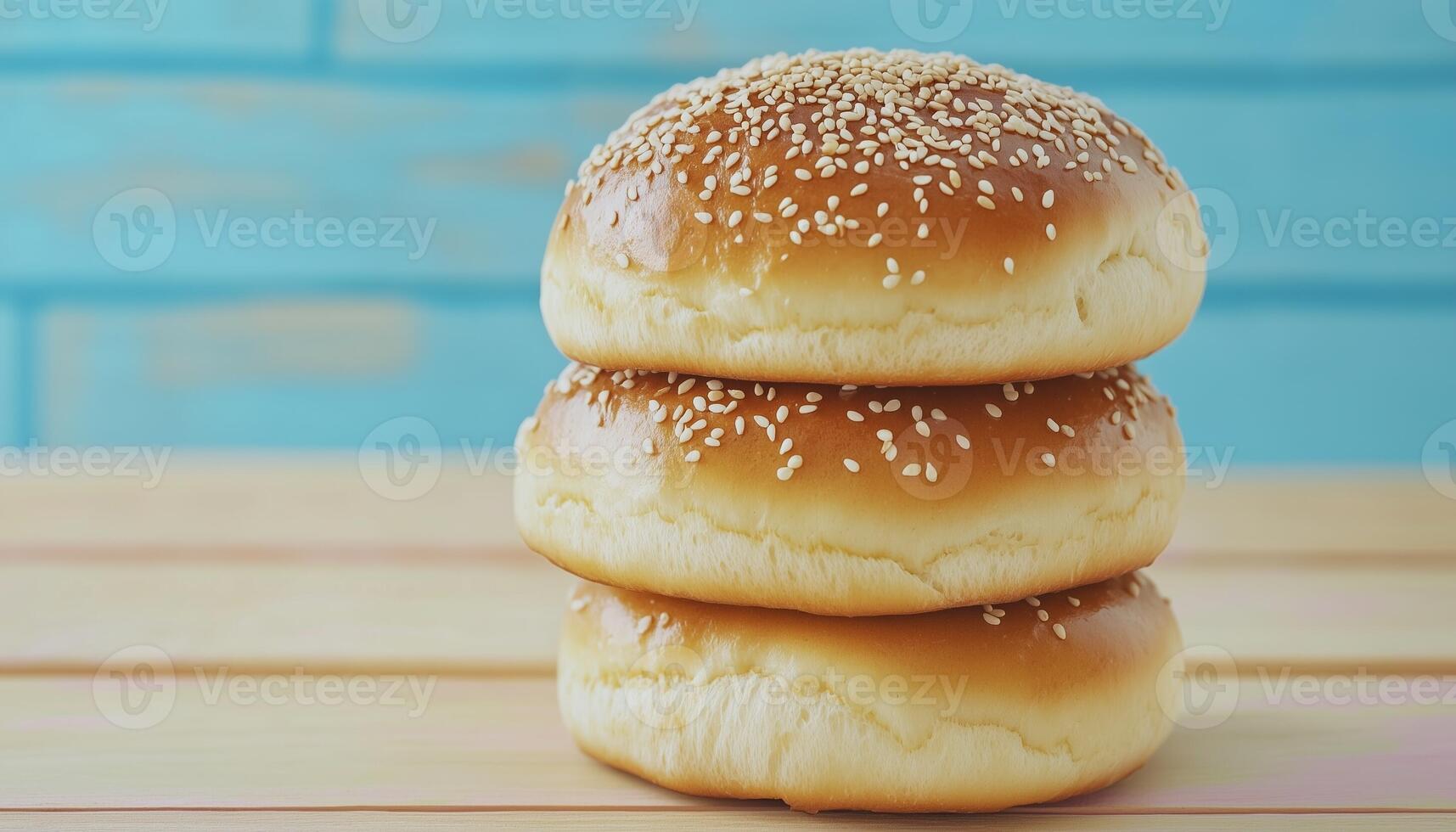 Milk bun bread homemade gluten free fluffy cake on wooden table photo