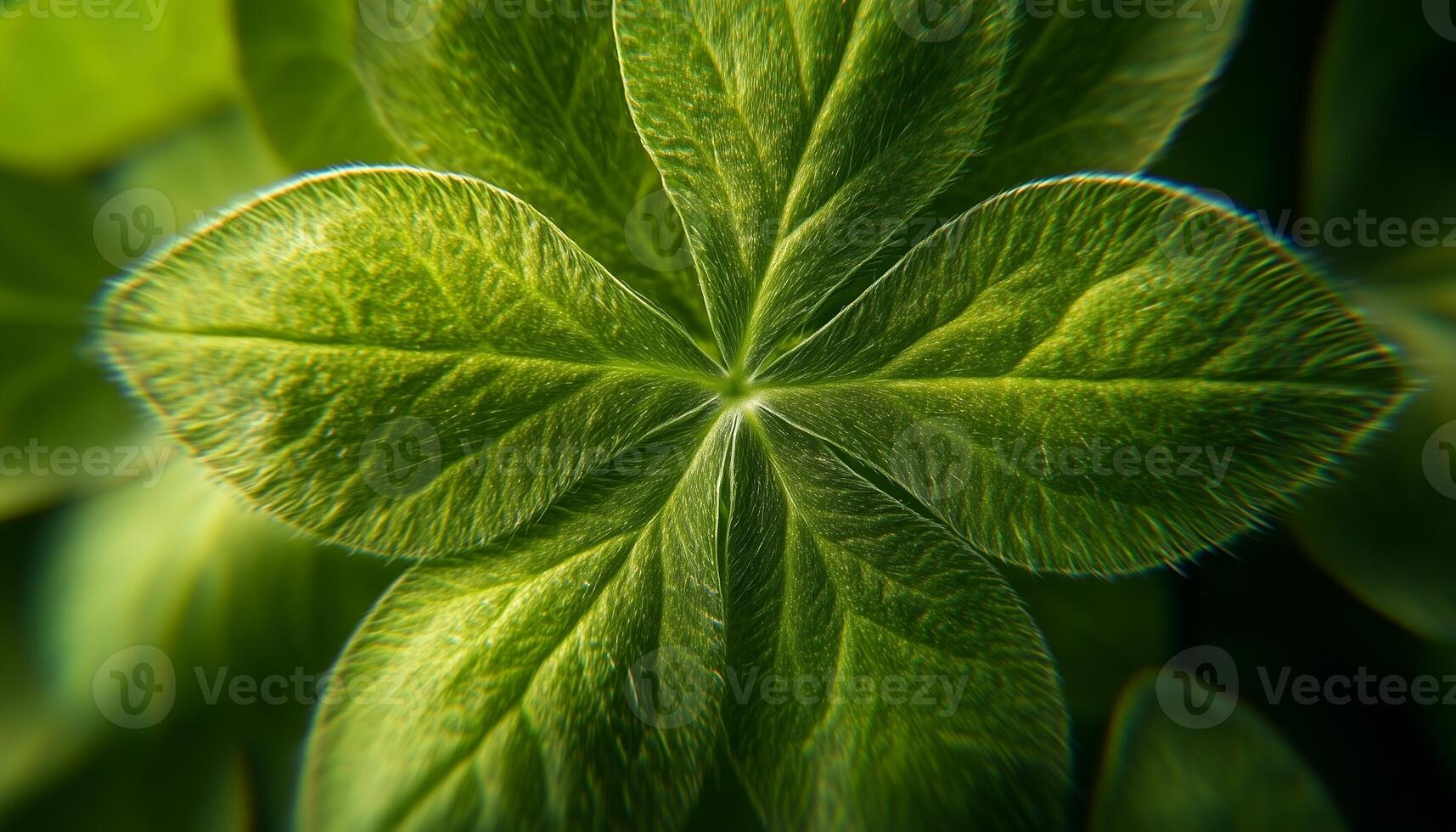 Clover green leaves macro photo closeup foliage petal nature background