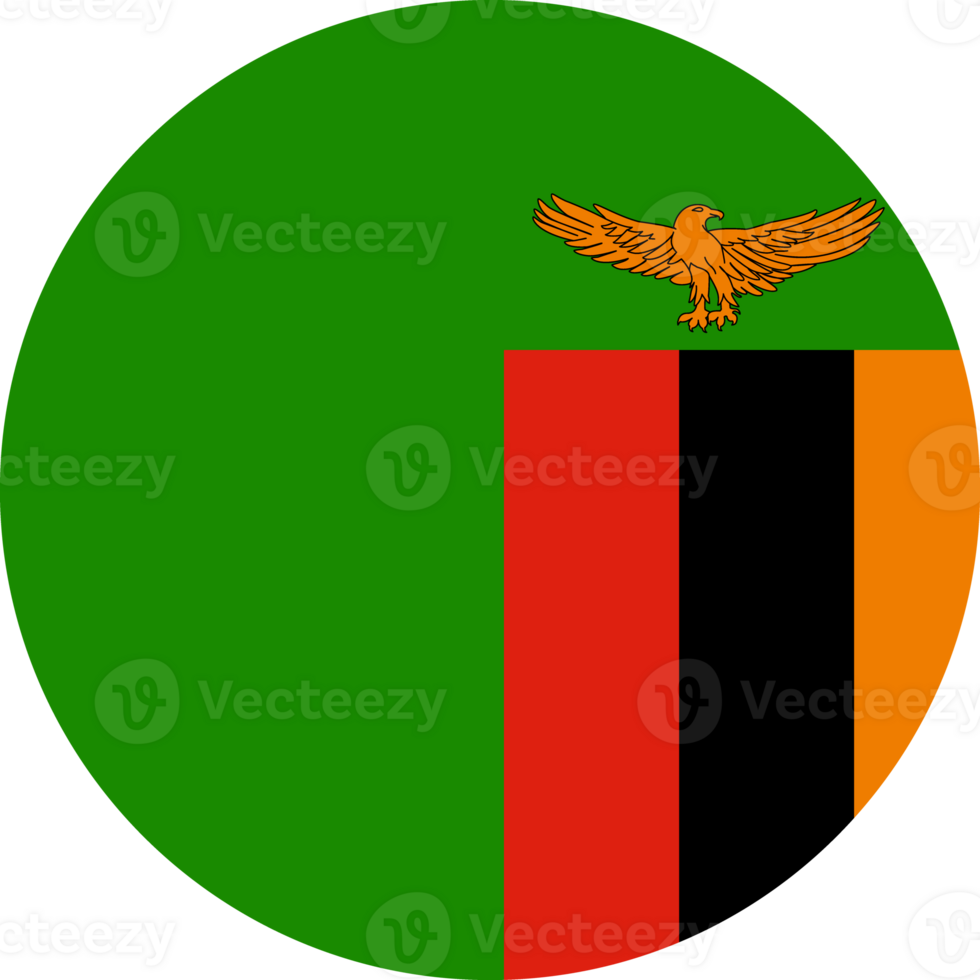 Zambia Flag Round Icon Isolate Element png