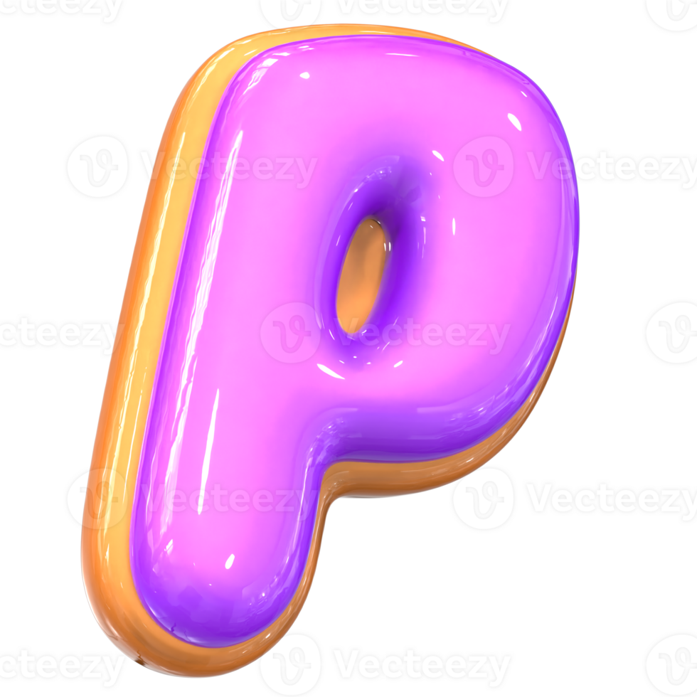 p Letter 3D Rendering png