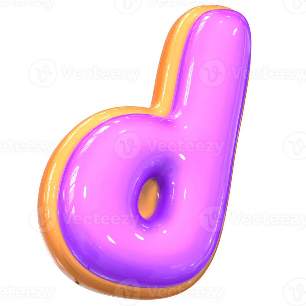 d Letter 3D Rendering png
