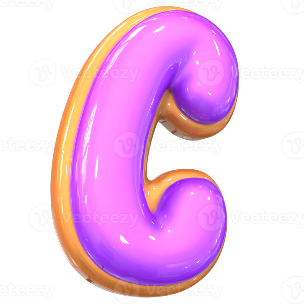 C Letter 3D Render png