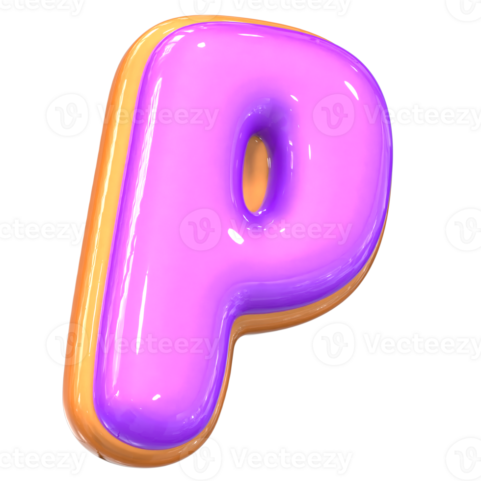 P Letter 3D Render png