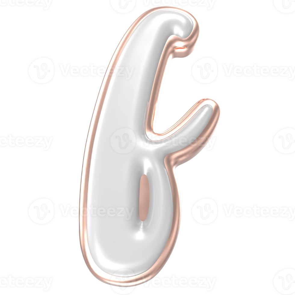 letter f font white Alphabet 3d rendering png