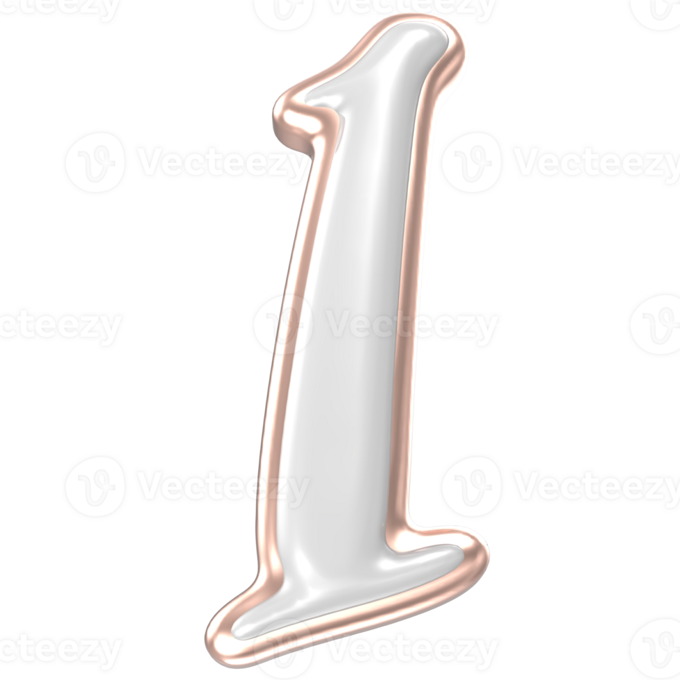 letter I font white Alphabet 3d render png