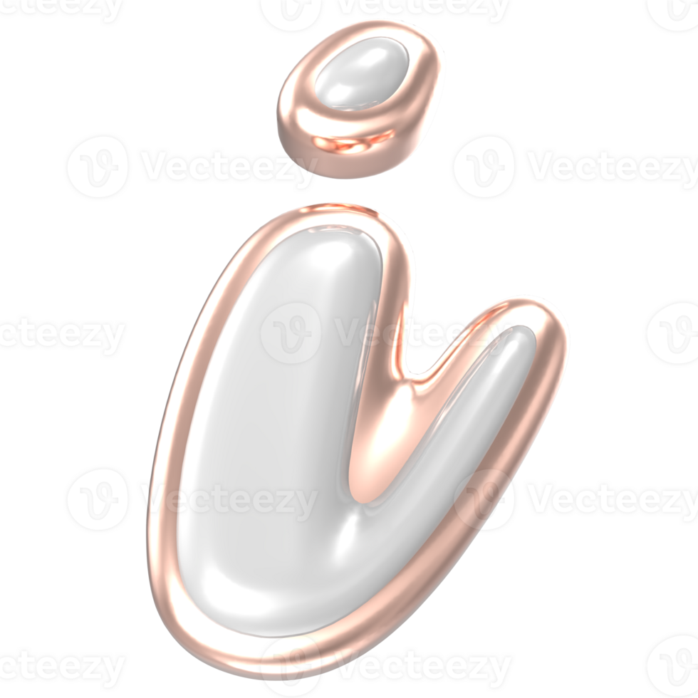 letter i font white Alphabet 3d rendering png