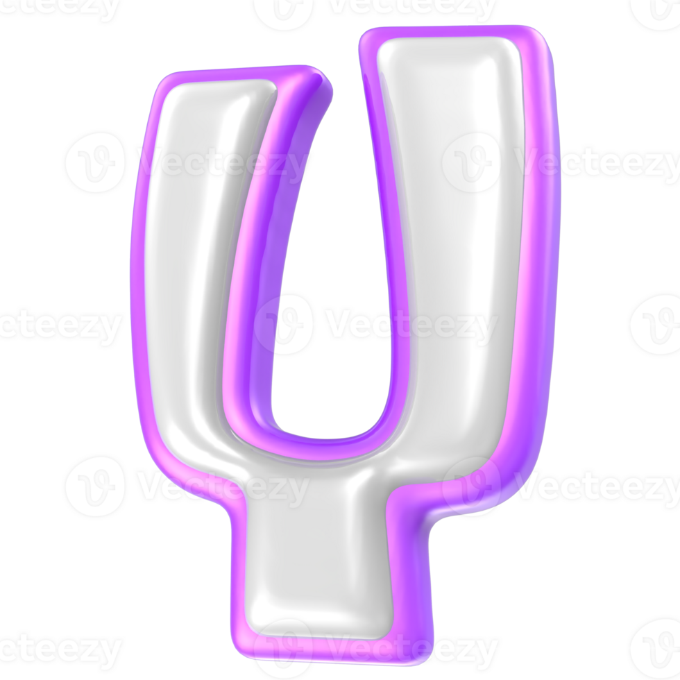 Font Y Purple And White 3D Rendering png