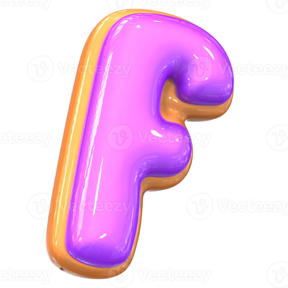f Letter 3D Rendering png