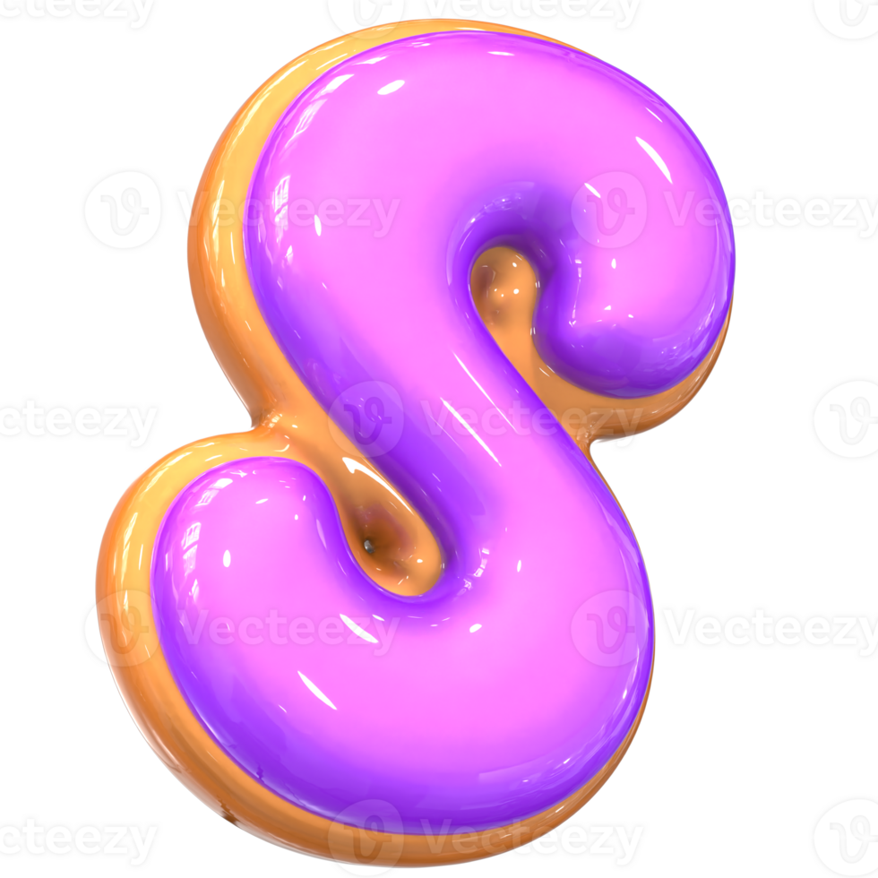 S Letter 3D Render png