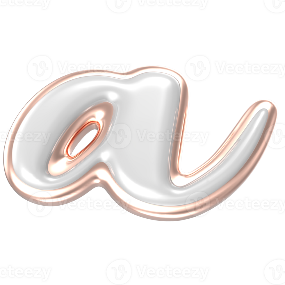 letter a font white Alphabet 3d rendering png
