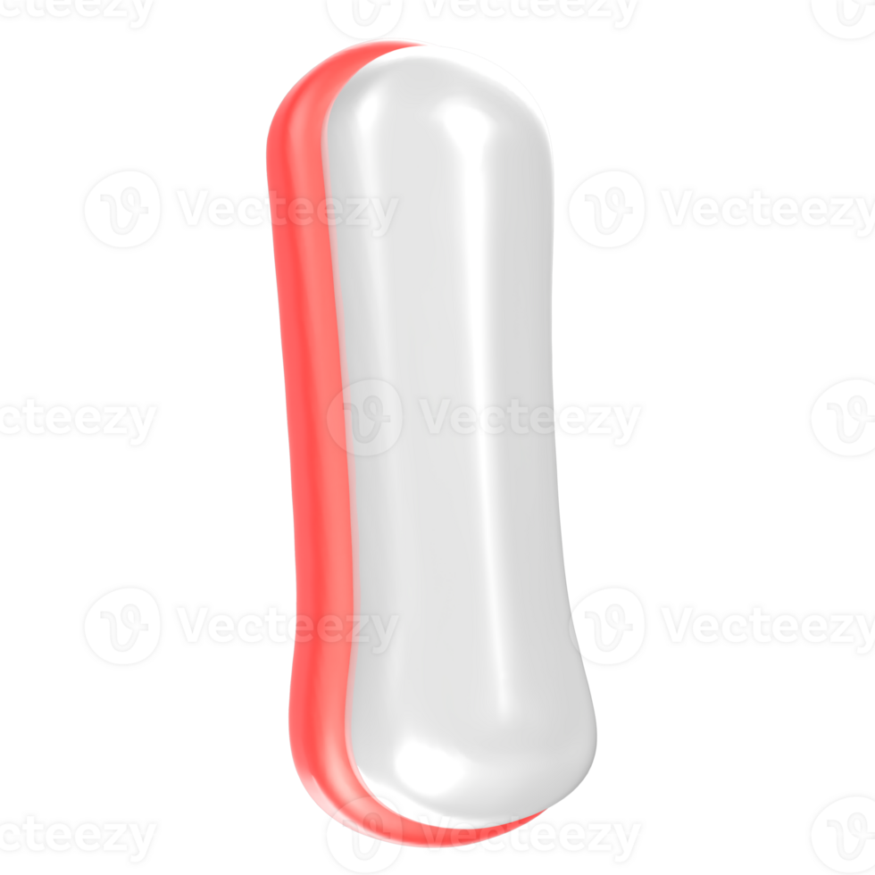 I Font Red And White 3D Rendering png