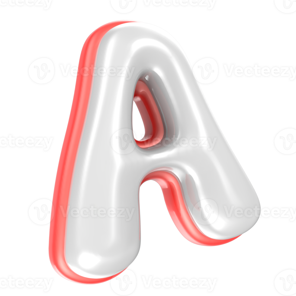 A Font Red And White 3D Rendering png