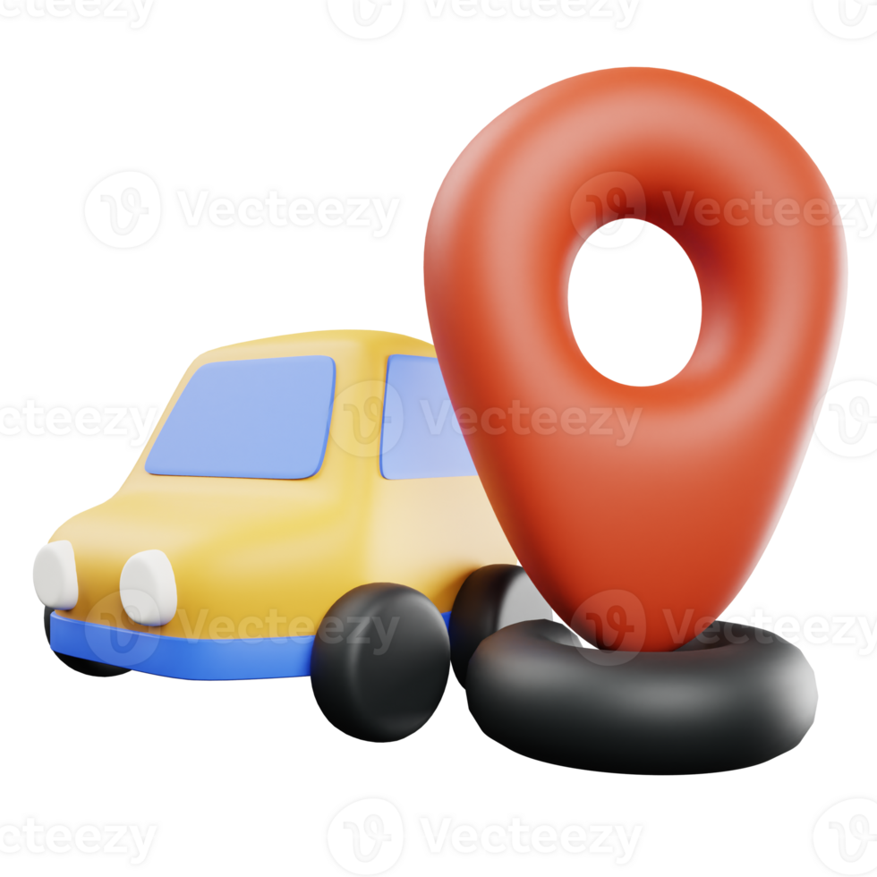 3D Ilustration Car Location png