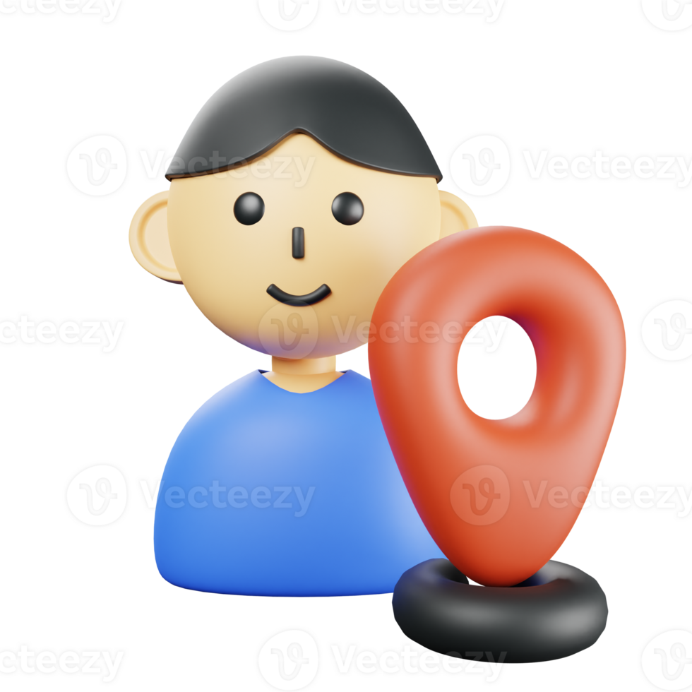 3D Ilustration Person Location png