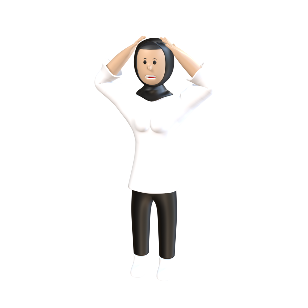 3D Character Endless Thought png