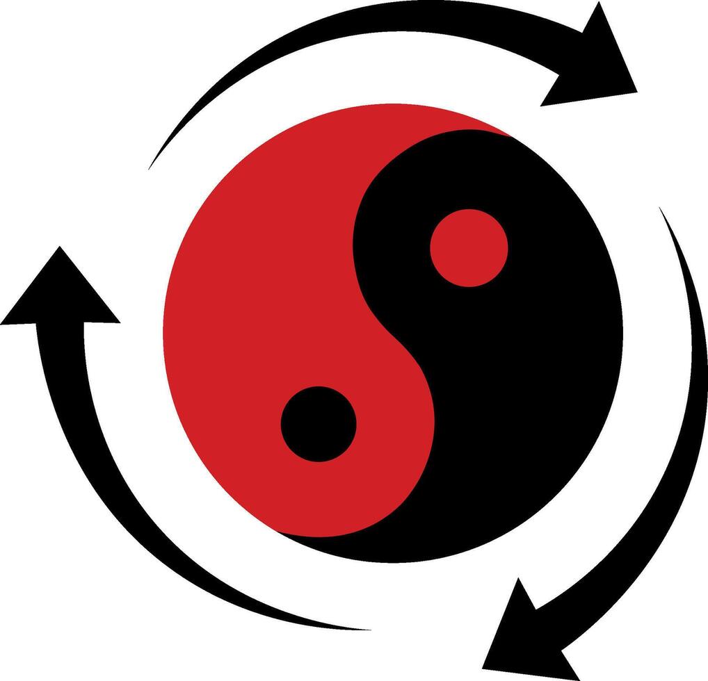 Yin and Yang symbol Brazillian Jiu Jitsu Logo Design vector