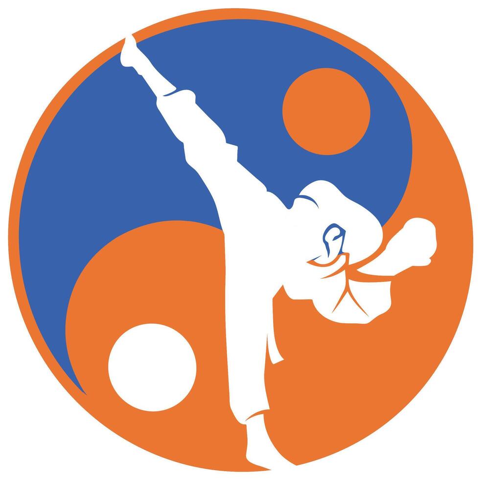 Yin and Yang symbol Brazillian Jiu Jitsu Logo Design vector