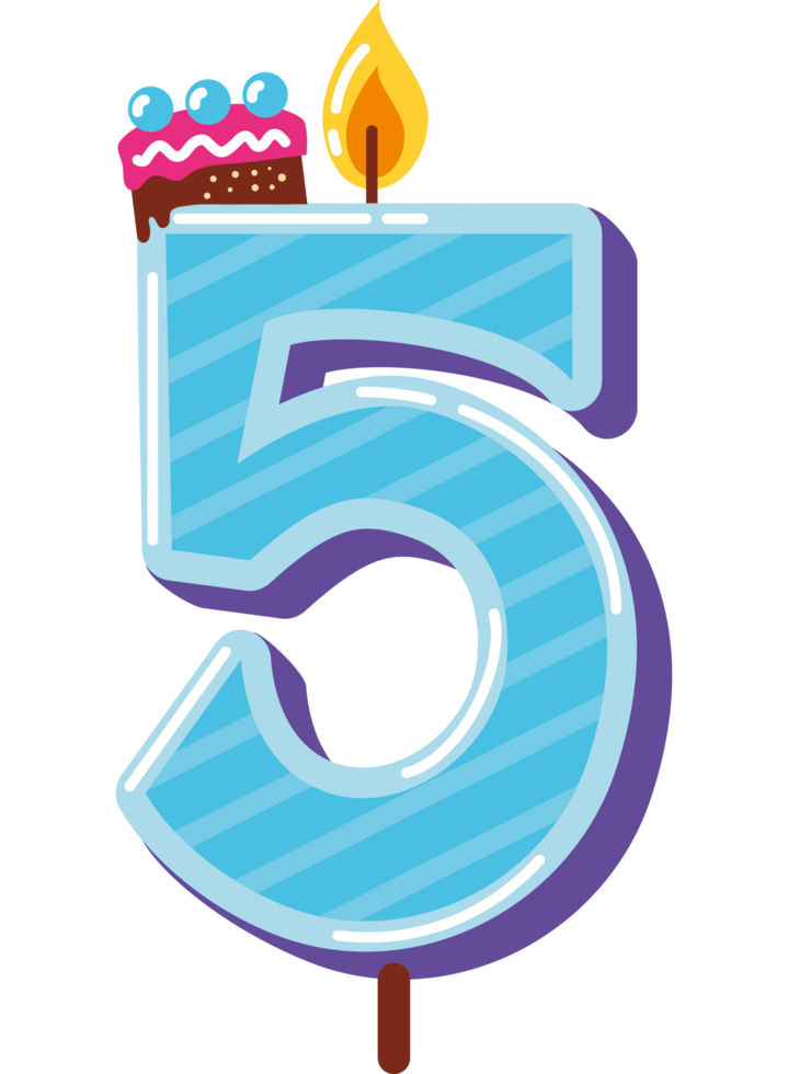 birthday candle number five png