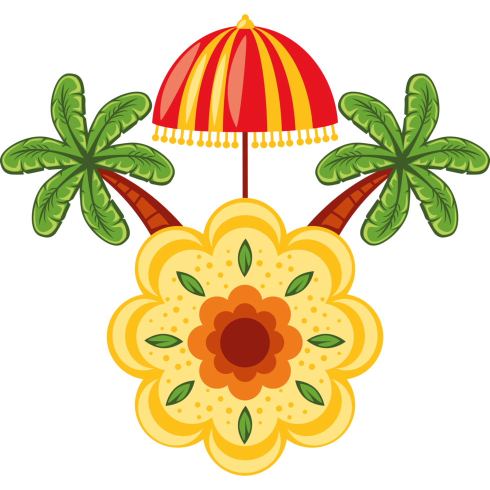 tropical palms and umbrella png