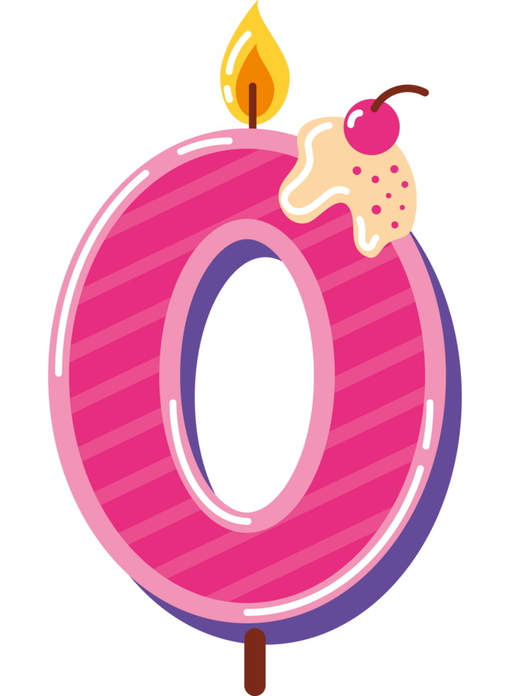 birthday candle number zero png