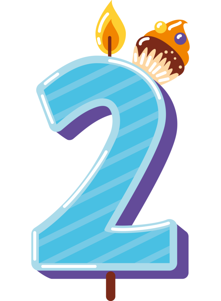 birthday candle number two png