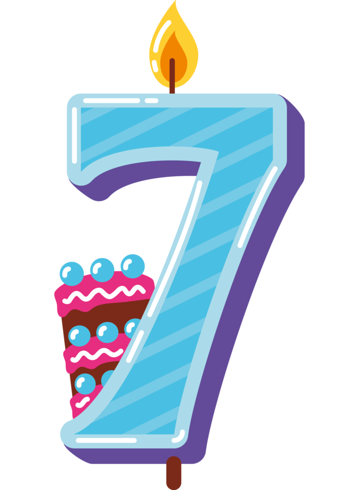 birthday candle number seven png