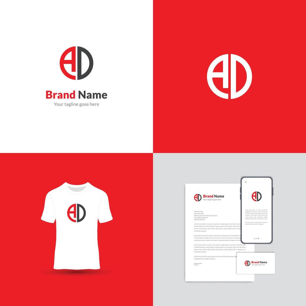 AD Letter Logo Monogram Design. This logo is creative, simple, elegant, modern, and unique which is a combination of typography of the letters A and D. vector