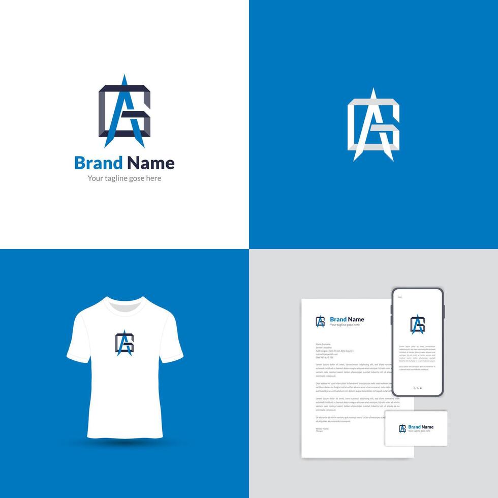 AG Letter Logo Monogram Design. This logo is creative, simple, elegant, modern, and unique, combining typography of the letters A and G. vector