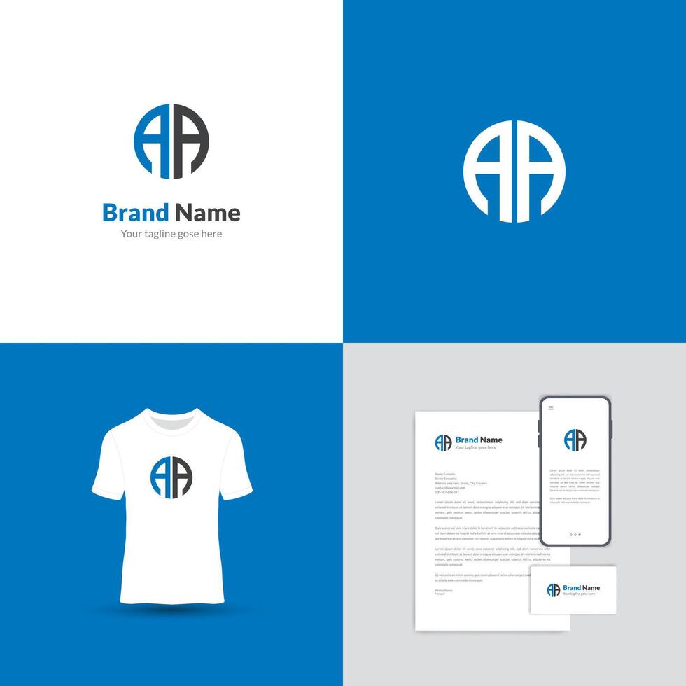 AA Letter Logo Monogram Design. This logo is creative, simple, elegant, modern, and unique which is a combination of typography of the letters A and A. vector