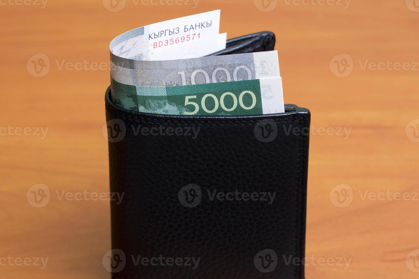 Kyrgyz som in the black wallet photo