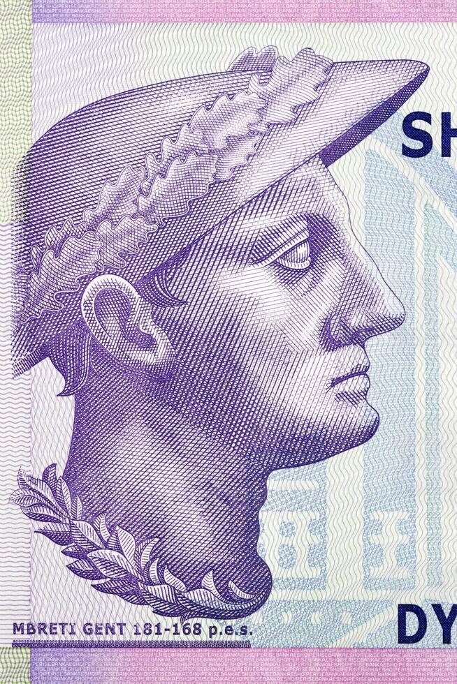Gentius a portrait from Albanian money photo