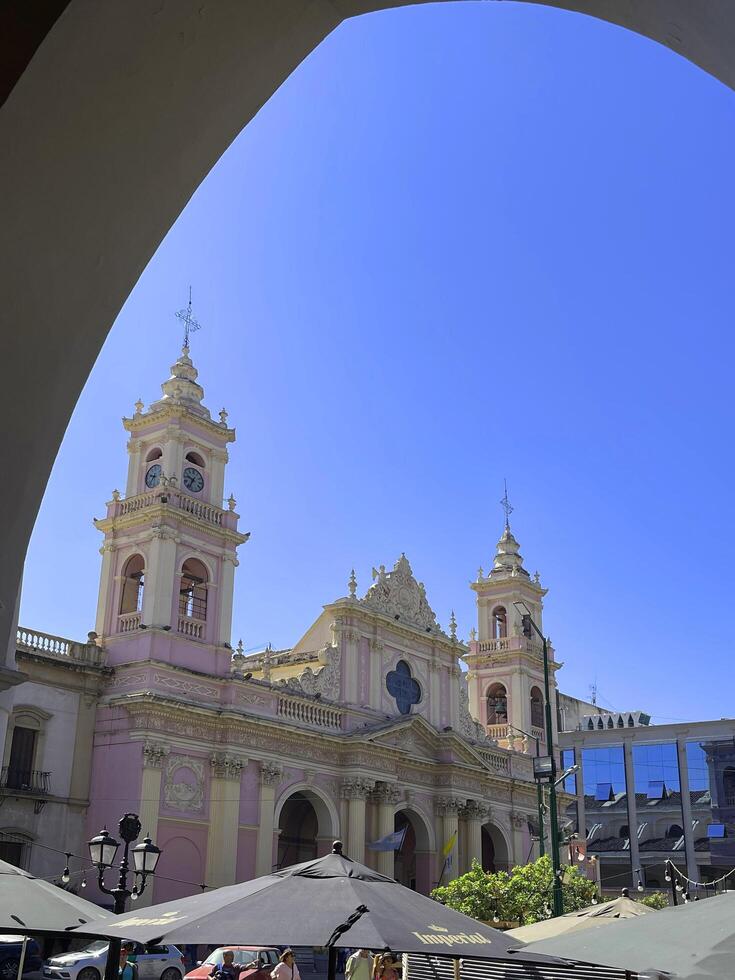 04 of August 2023 - Salta, Argentina - Salta Cathedral in sunny day photo