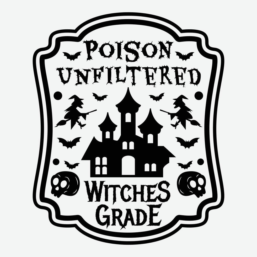Halloween Spooky Label Witch Potion Label vector