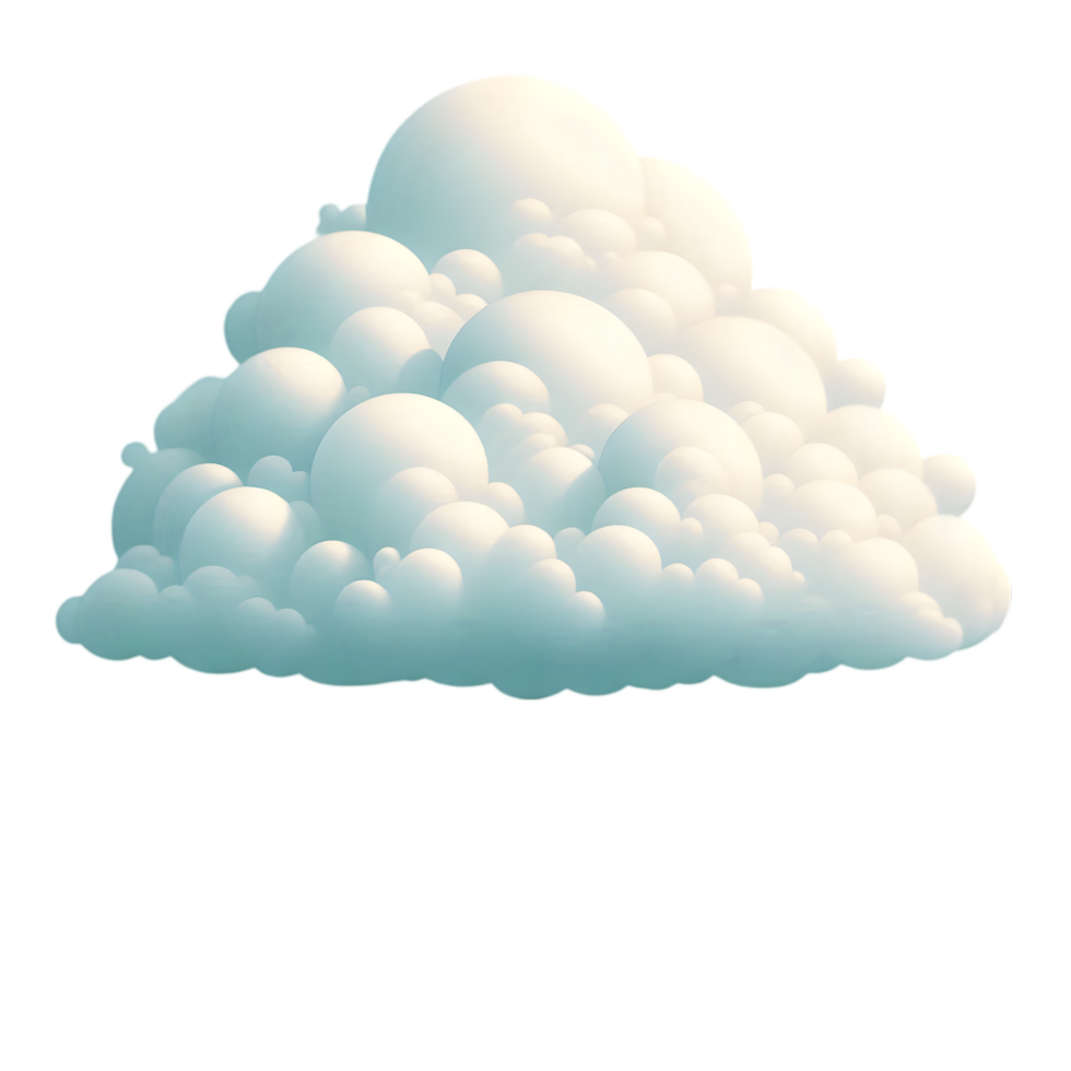 Cloud with yellowish shine on transparent background png