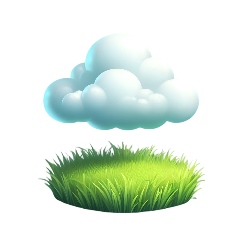 Cloud and grass on a transparent background png