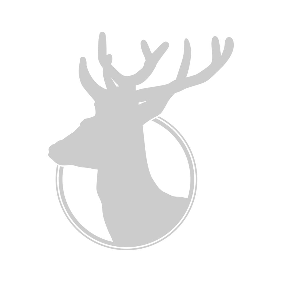 Deer Head in the Circle Frame, flat style, simple and memorable, can use for Logo Gram, Animal Illustration, Apps, Website or Graphic Design Element png