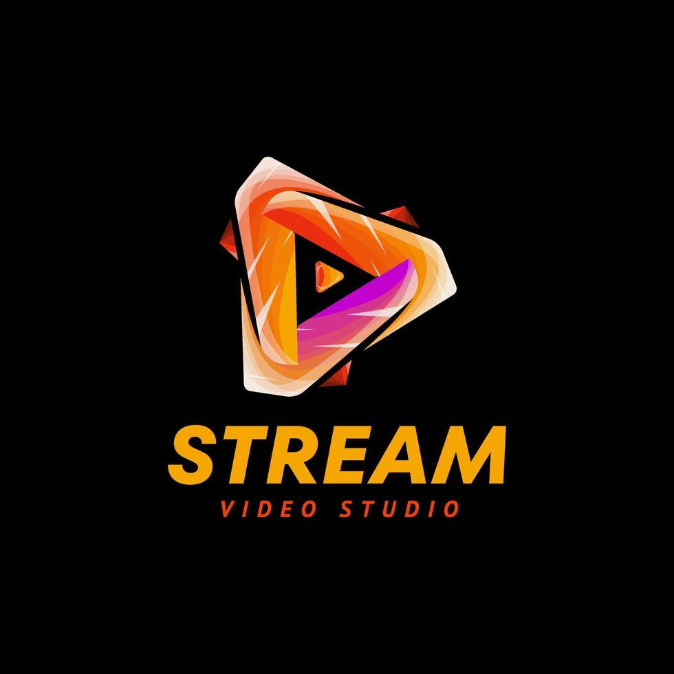 stream studio logo design vector