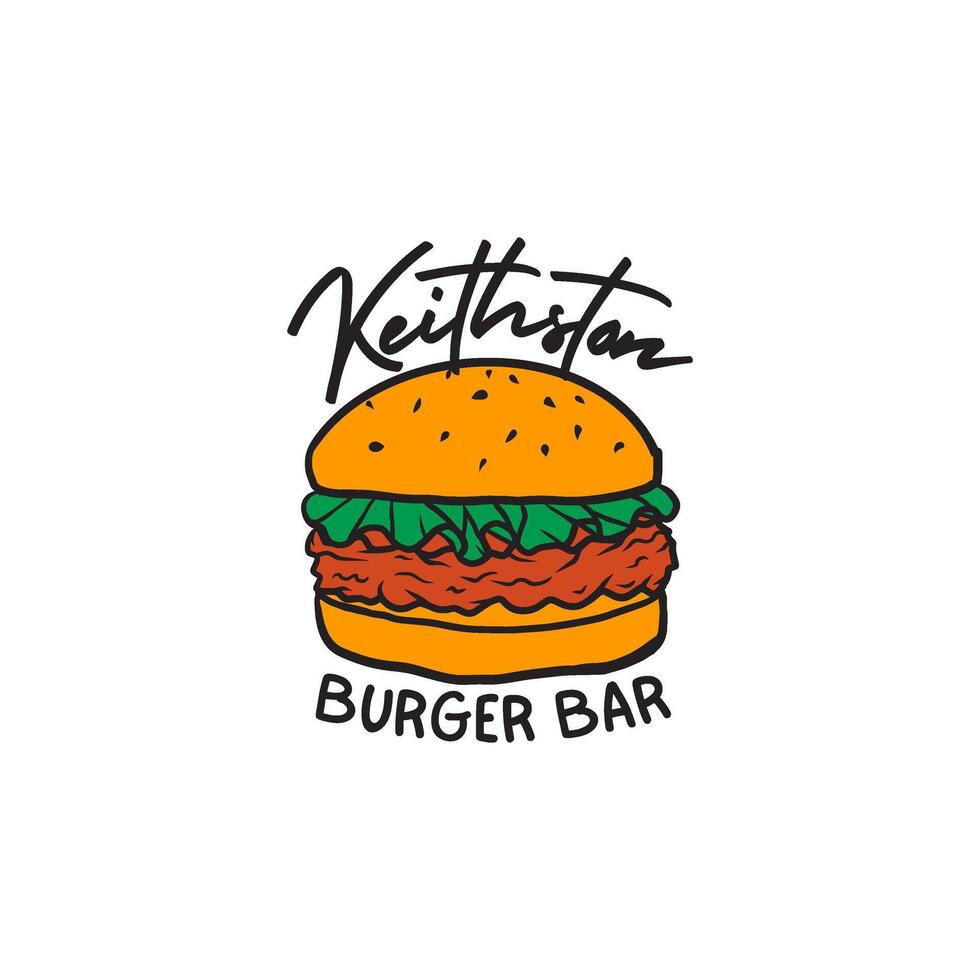 a burger bar logo with the words keithton burger bar vector