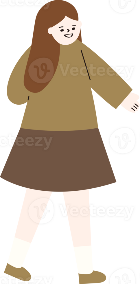 A girl holds something png