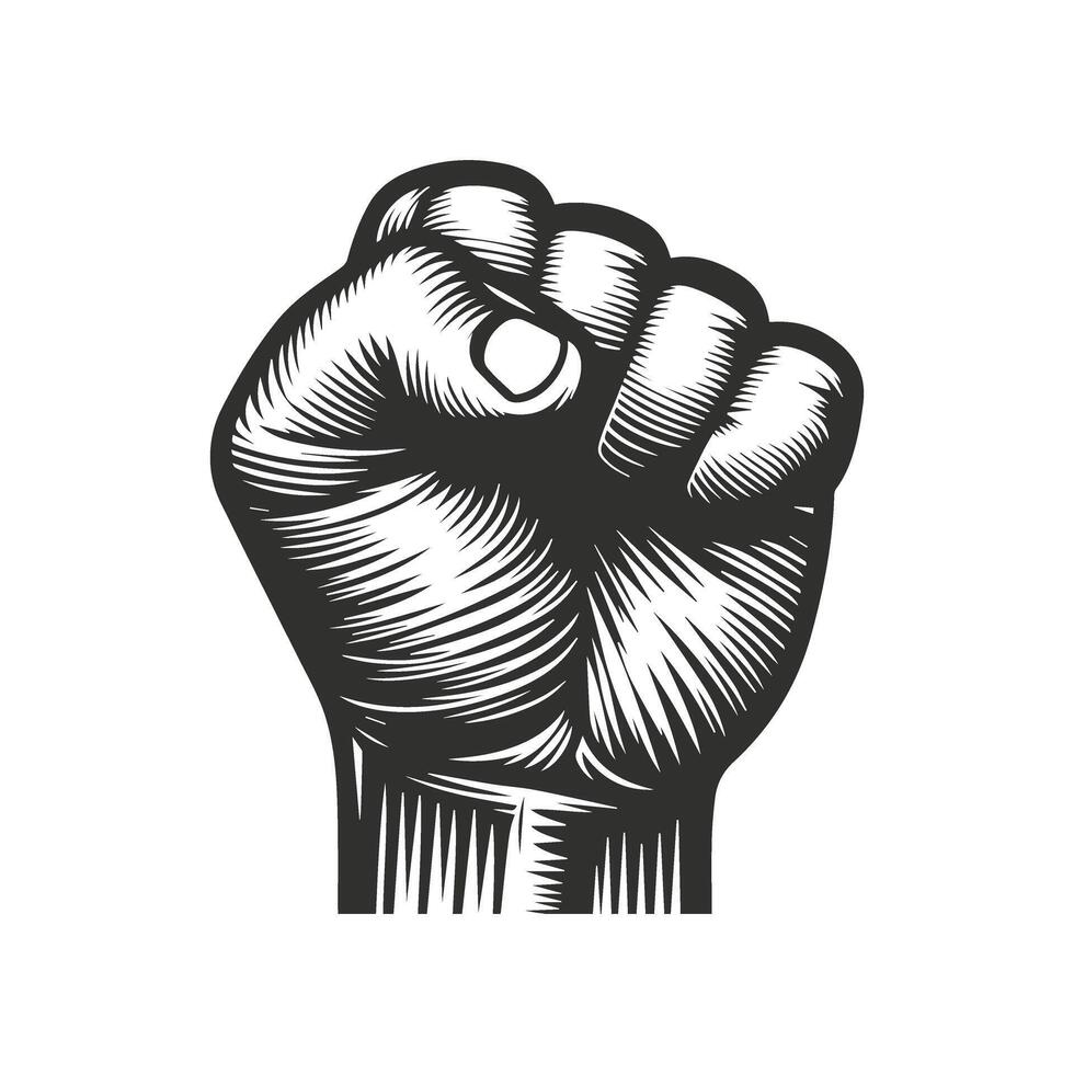 Bold line art of a clenched fist vector