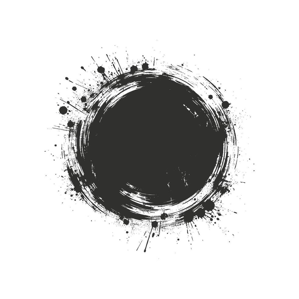 Circle grunge ink background. vector