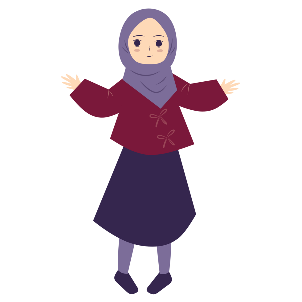 Hijab girl with open arms png