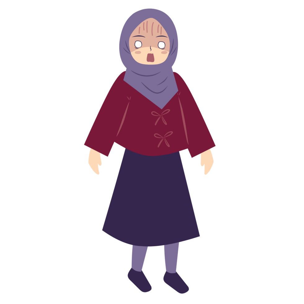 Hijab girl terrified png