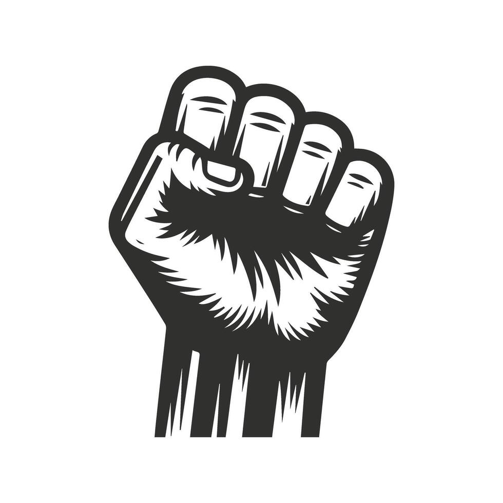 Silhouette design of a clenched fist vector