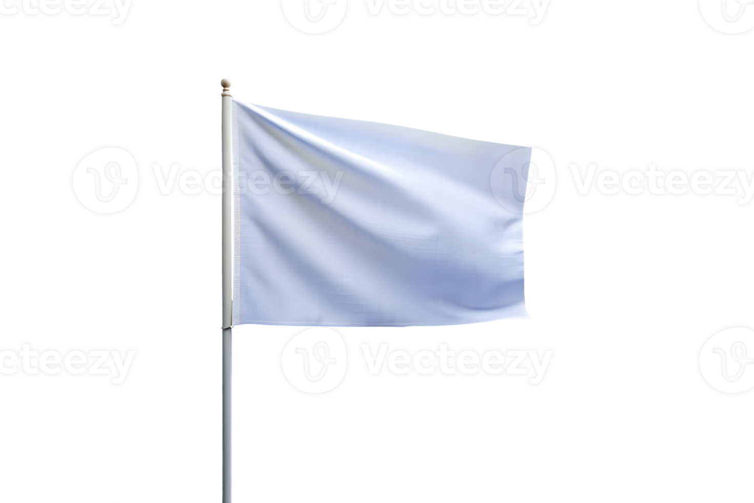 A Blank White Flag Mockup on a Flagpole png