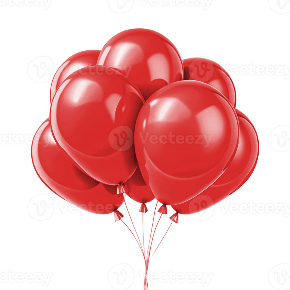Elegant Glossy Red Balloons png