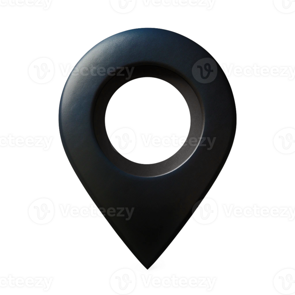 3D Black Map Address Location Pin Pointer Icon png