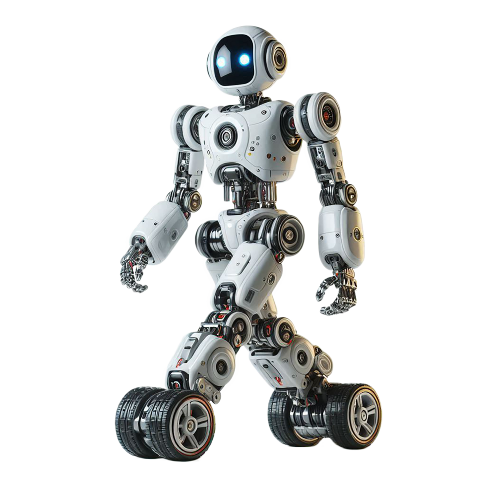 A futuristic skating robot, a beautiful robotics skating show. png